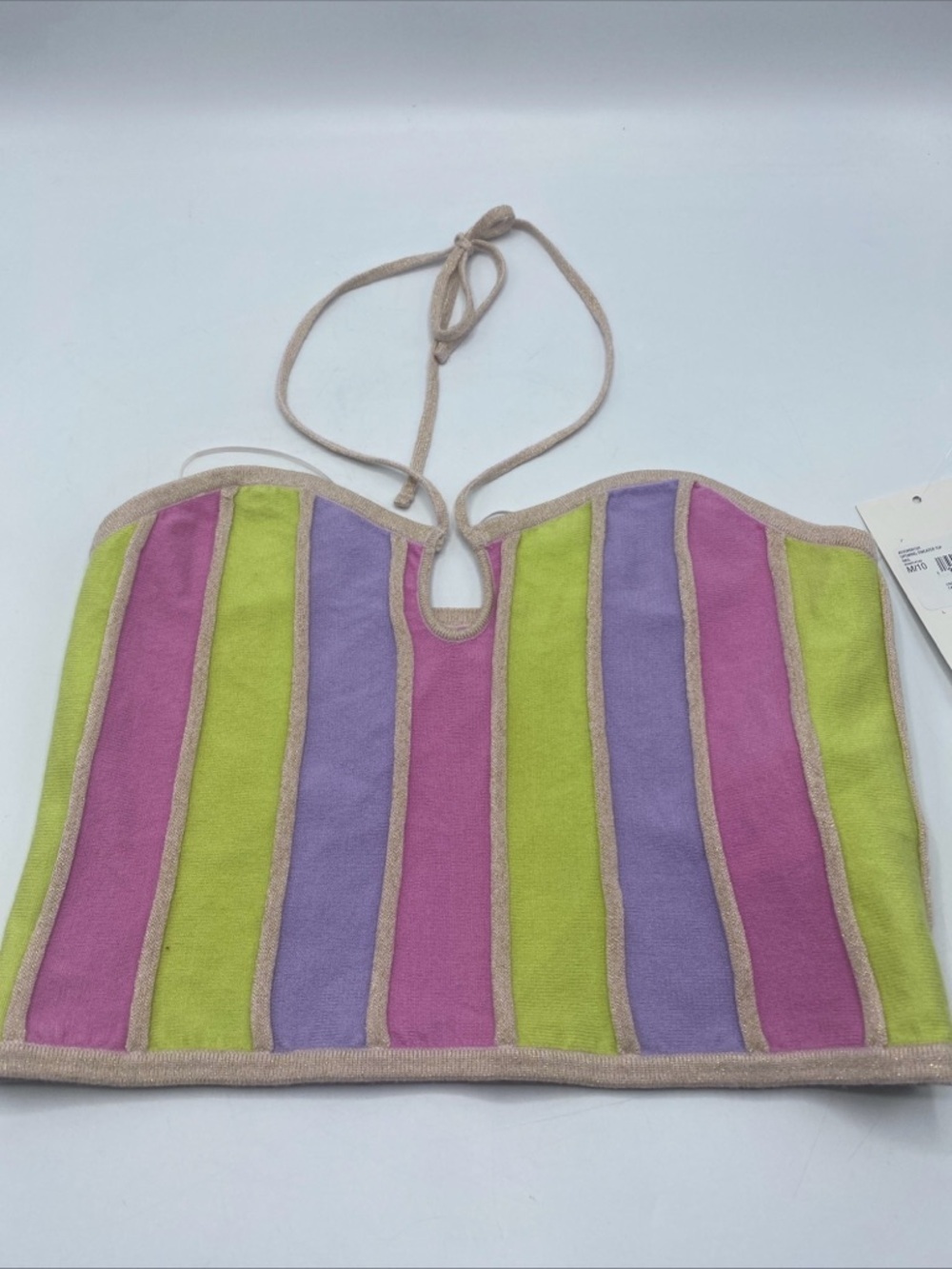 RVCA Upswing Sweater halter Top Rainbow Summer Spring Vacation Vibes Medium 10 - Picture 2 of 5